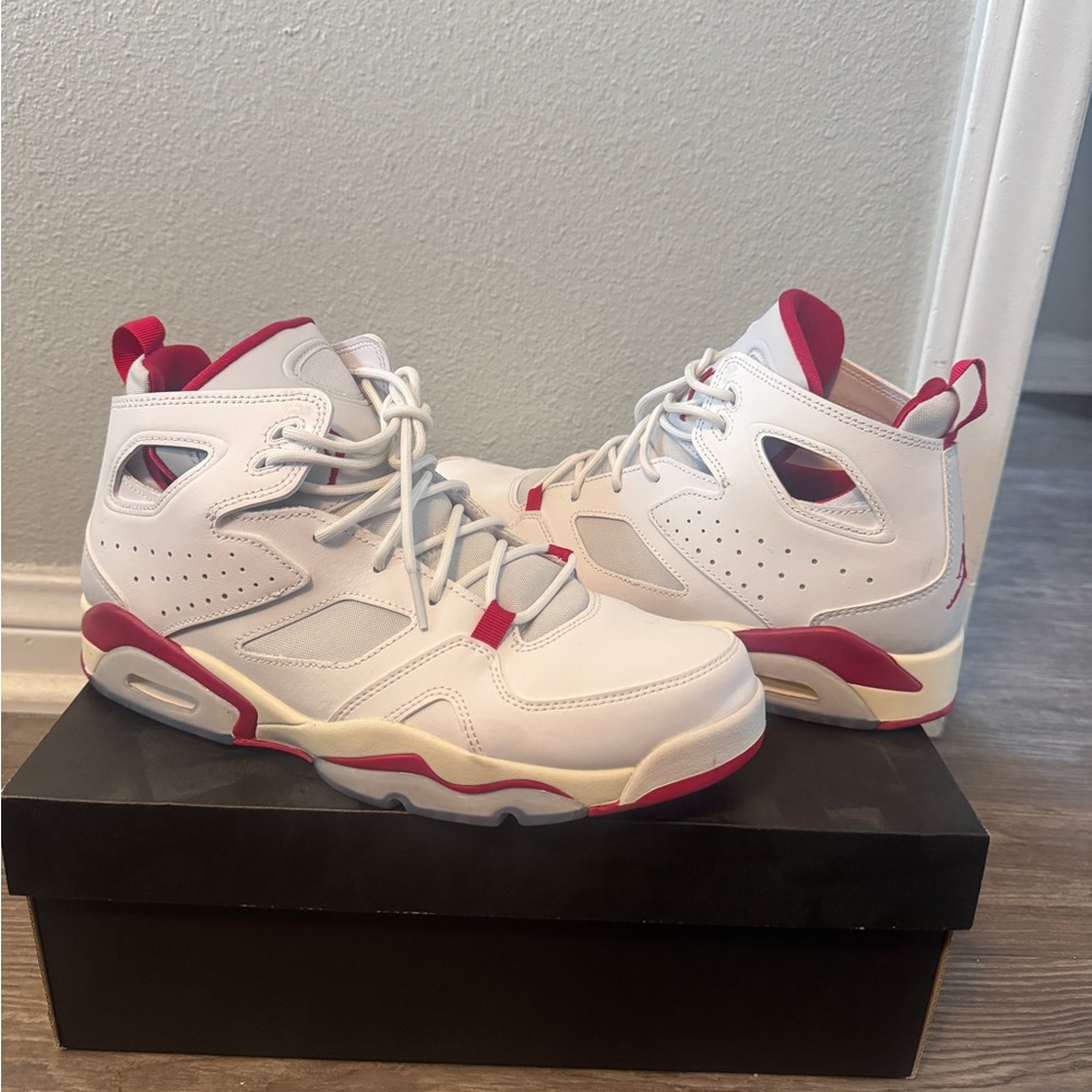 Men’s White and Red Sneakers